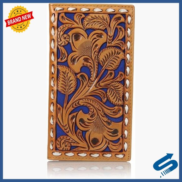 Other - Men's Leather Wallet with ID Pocket, Credit Card Slots, Zipper Closure